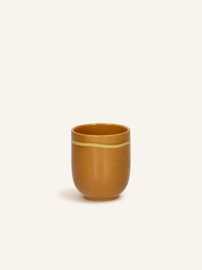 ROMANCE - Beker 20 CL - porselein - DIA 7 x H 8 cm - safraan