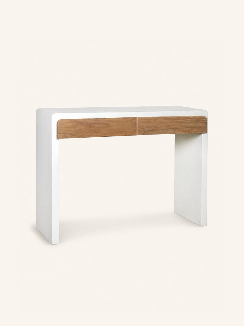VERONA - console with 2 drawers - lime plaster - L 120 x W 40 x H 80 cm - off-white
