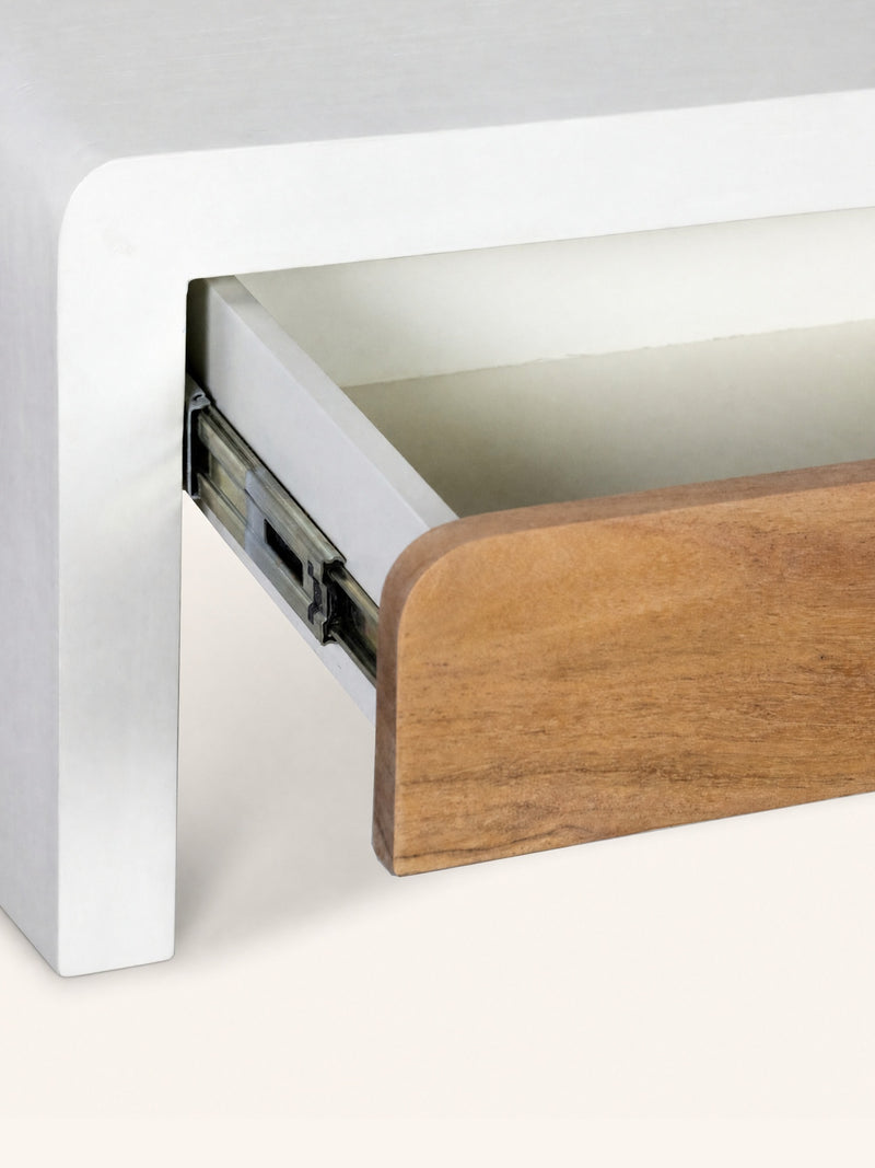 VERONA - console with 2 drawers - lime plaster - L 120 x W 40 x H 80 cm - off-white
