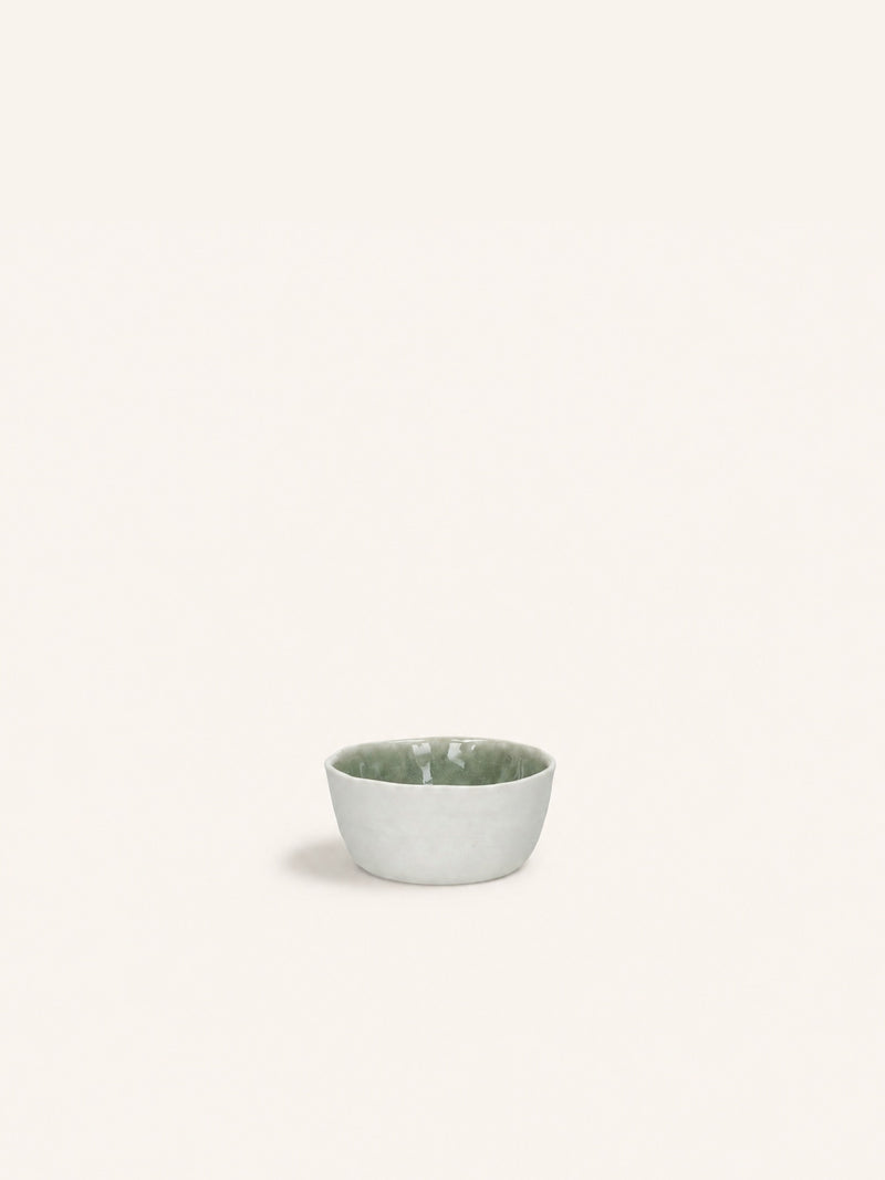 SPIRO - mini kom - porselein - DIA 9 x H 4,2 cm - celadon