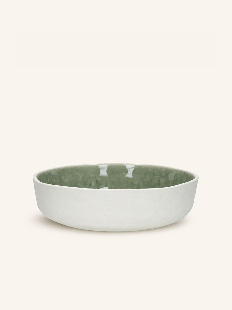 SPIRO - diep bord - porselein - DIA 20,5 x H 5 cm - celadon