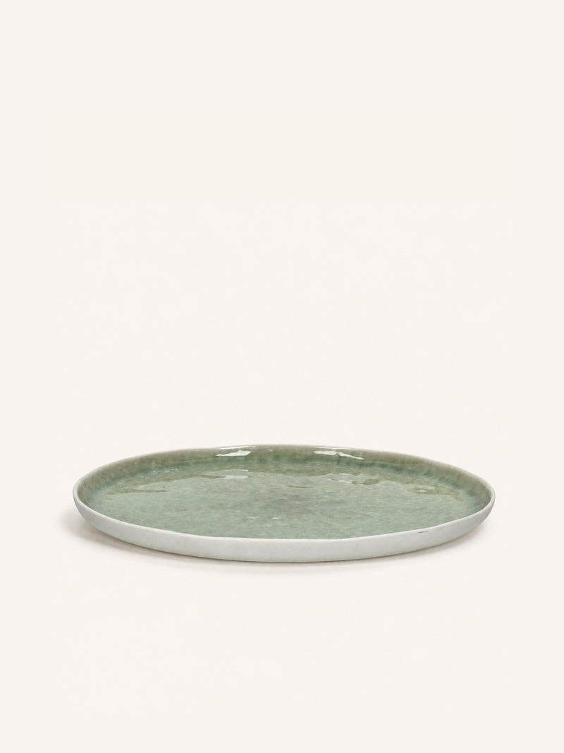 SPIRO - dinerbord - porselein - DIA 27 cm x H 1,5 cm - celadon