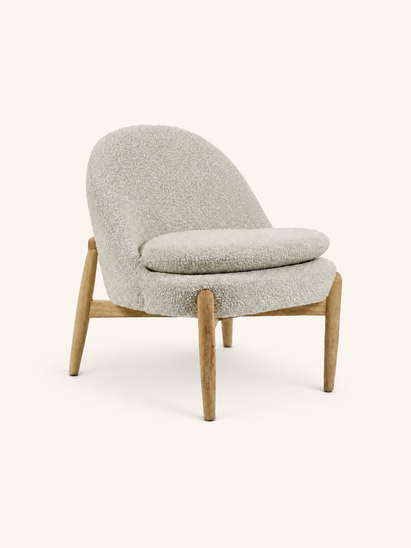 COCOON - lounge chair - bouclé - L 62,5 x W 70,5 x H 72,5 cm - off-white