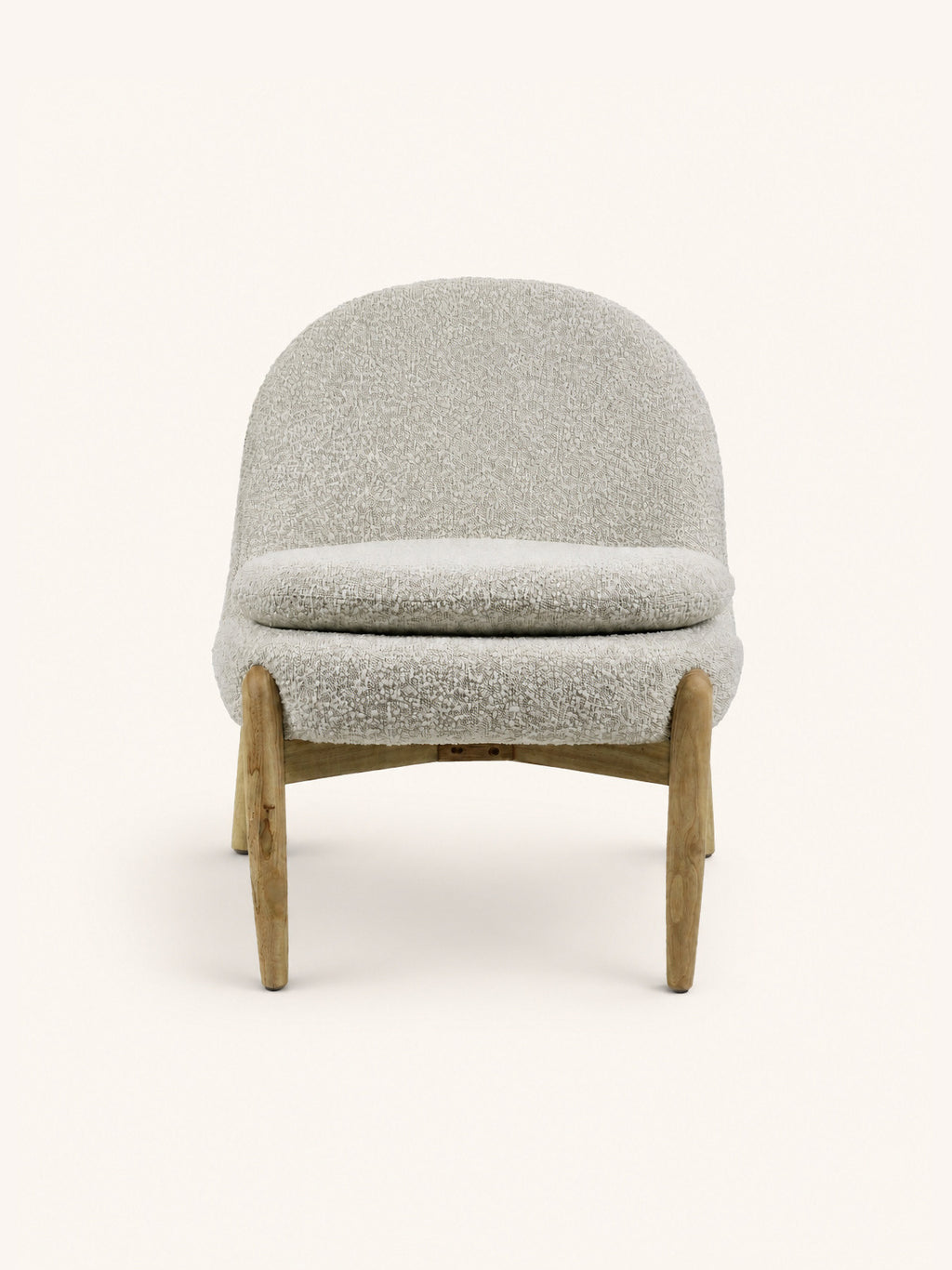 COCOON - loungestoel - bouclé - L 62,5 x W 70,5 x H 72,5 cm - gebroken wit