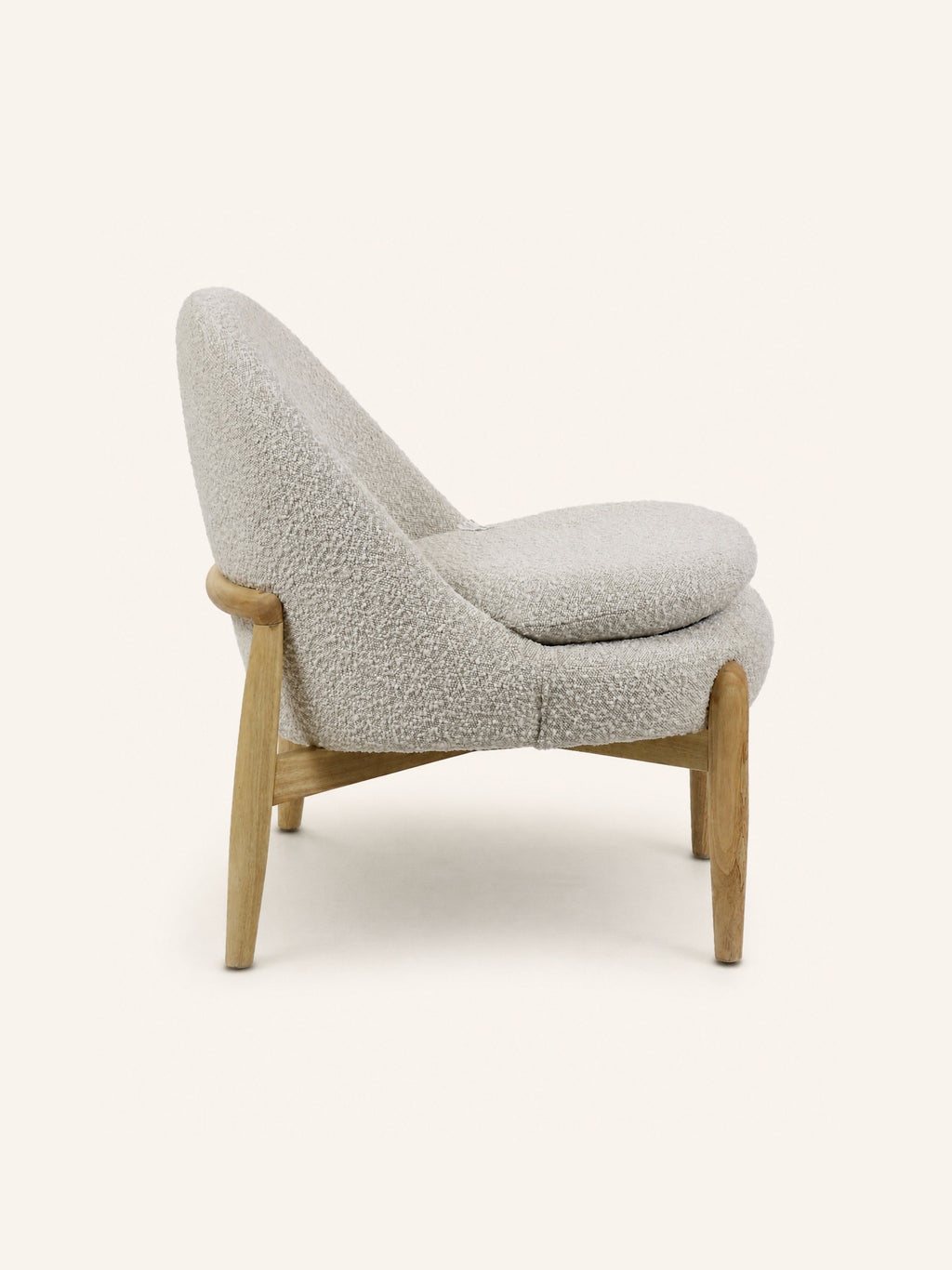 COCOON - loungestoel - bouclé - L 62,5 x W 70,5 x H 72,5 cm - gebroken wit