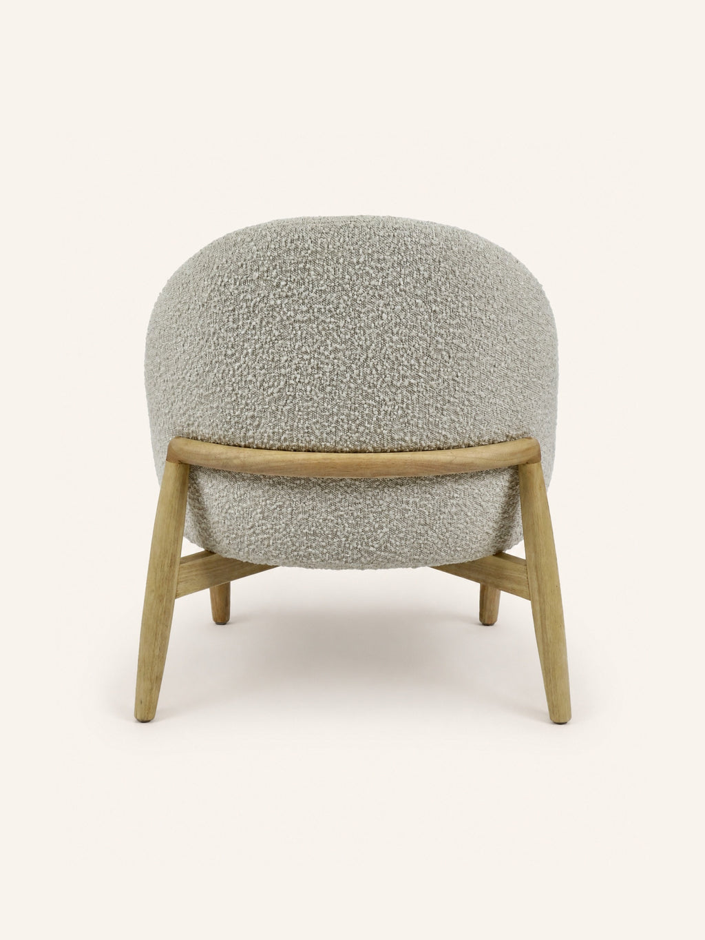 COCOON - loungestoel - bouclé - L 62,5 x W 70,5 x H 72,5 cm - gebroken wit