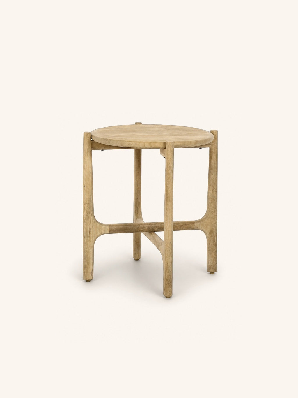 CABANE - table d'appoint - bois de manguier - DIA 45 x H 50 cm - naturel