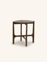 Bruin – CABANE - mesa auxiliar - madera de mango - DIA 45 x H 50 cm - nogal