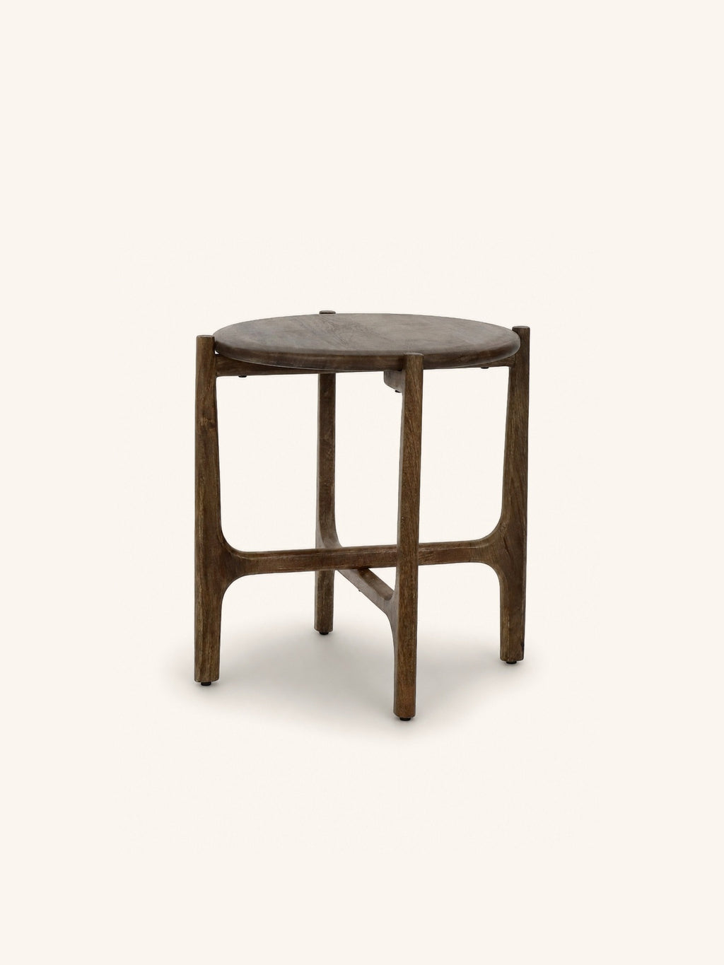 CABANE - mesa auxiliar - madera de mango - DIA 45 x H 50 cm - nogal