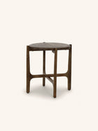 CABANE - mesa auxiliar - madera de mango - DIA 45 x H 50 cm - nogal