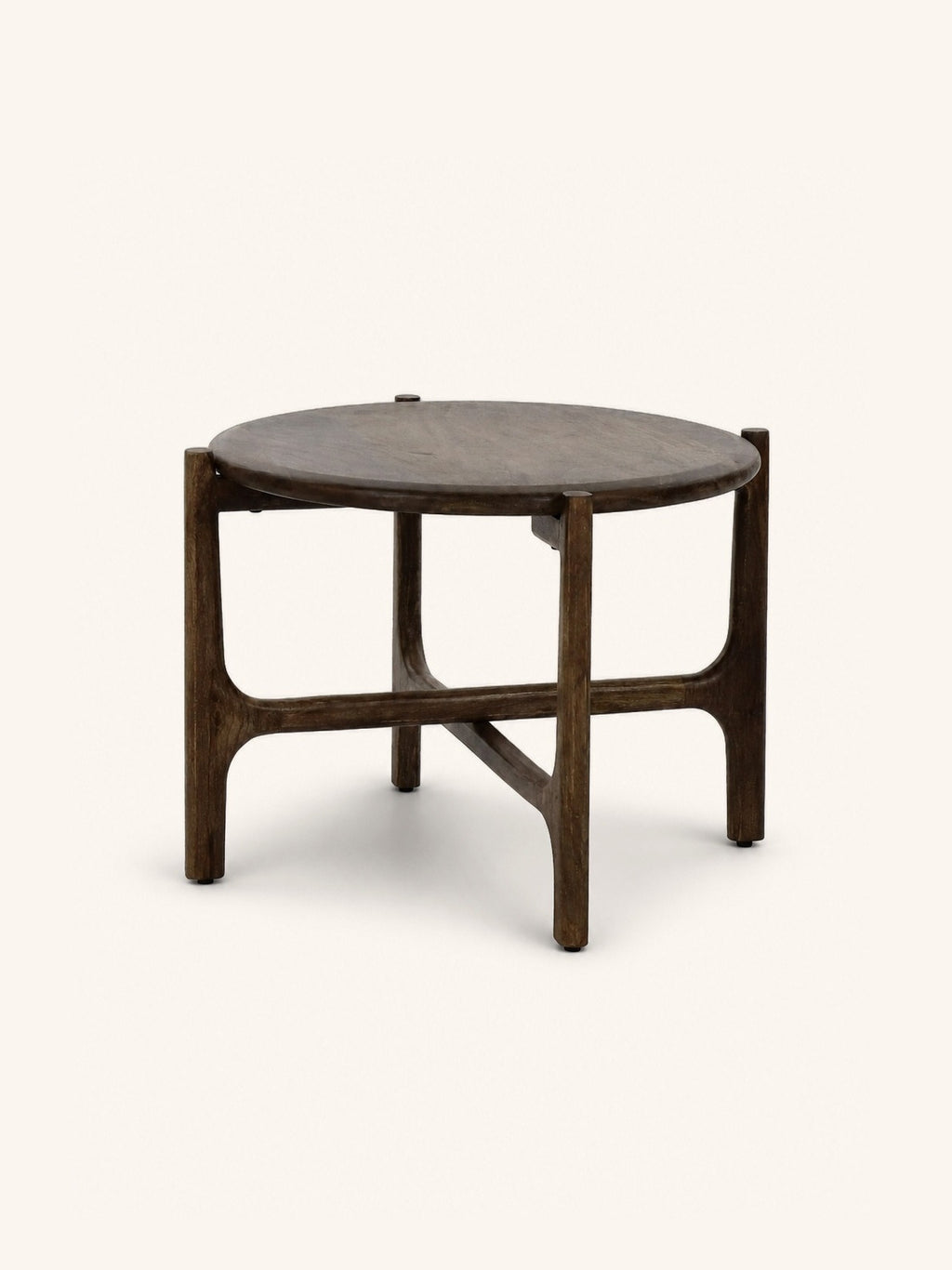 CABANE - side table - mango wood - DIA 55 x H 40 cm - walnut