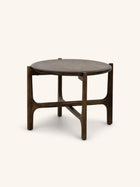 CABANE - side table - mango wood - DIA 55 x H 40 cm - walnut