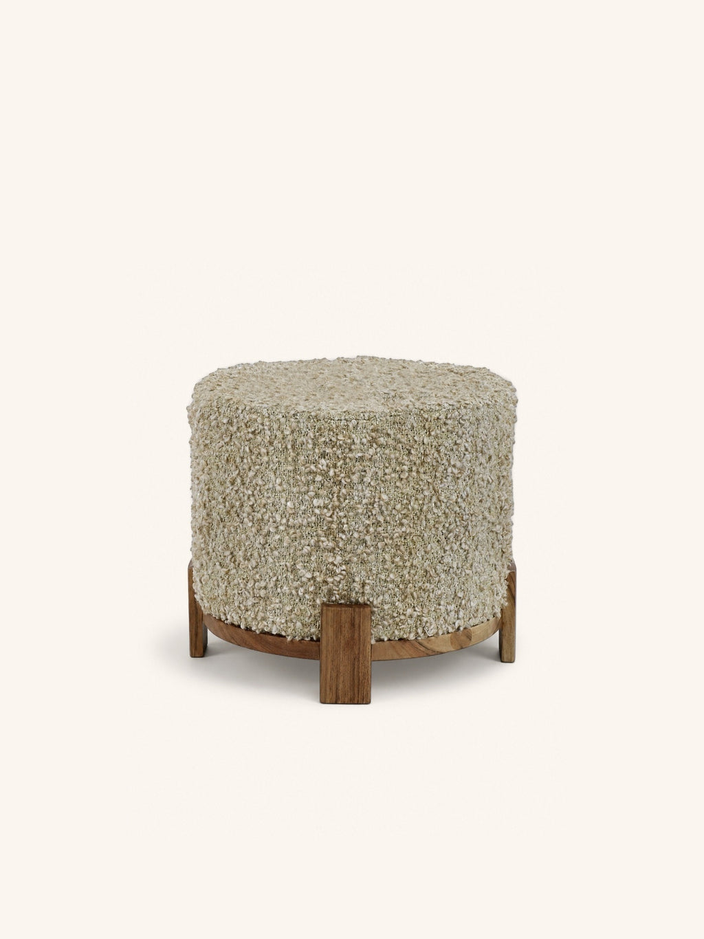 BRINDISI - puf - madera de acacia - DIA 50 x H 42 cm - beige