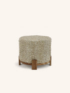 BRINDISI - puf - madera de acacia - DIA 50 x H 42 cm - beige