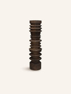 ROTELLO - kandelaar - mango hout - DIA 11 x H 41 cm - bruin