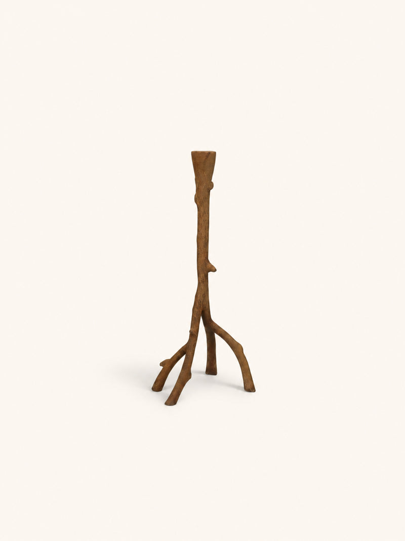 TWIGGY - candle holder - aluminium - L 16,5 x W 12,5 x H 38 cm - rust