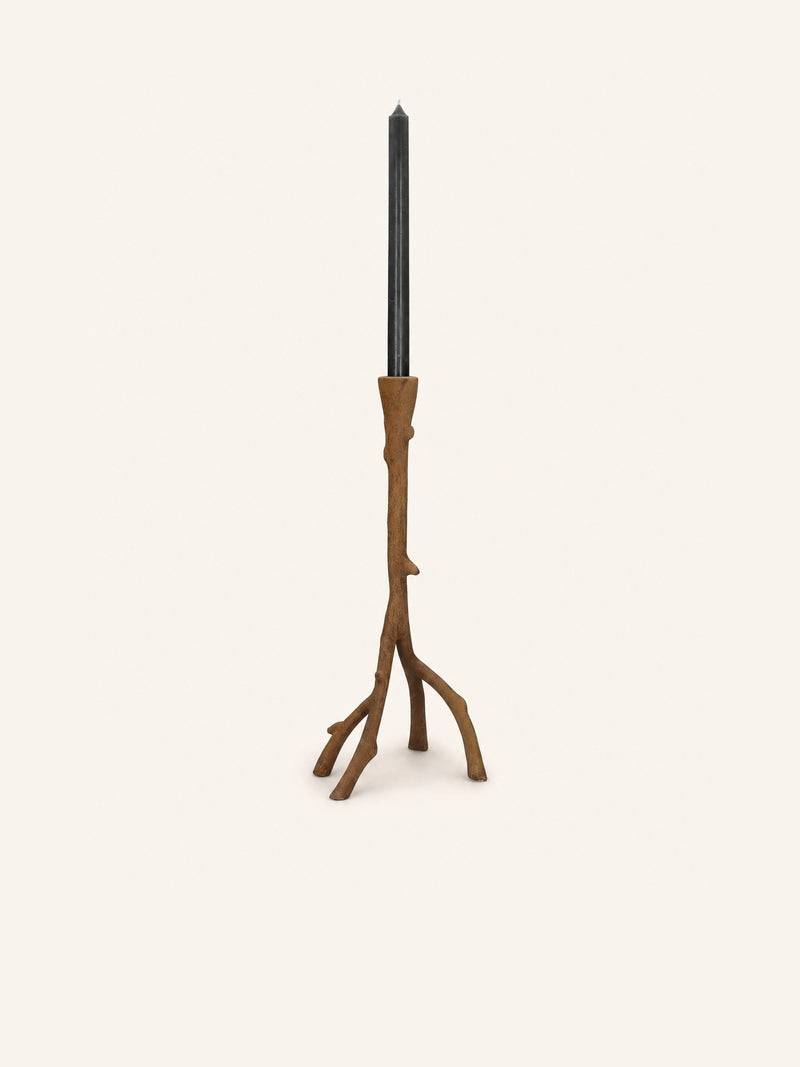 TWIGGY - candle holder - aluminium - L 16,5 x W 12,5 x H 38 cm - rust
