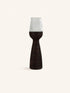 ARBRE - lantern/vase - mango wood - DIA 22 x H 82 cm - dark brown