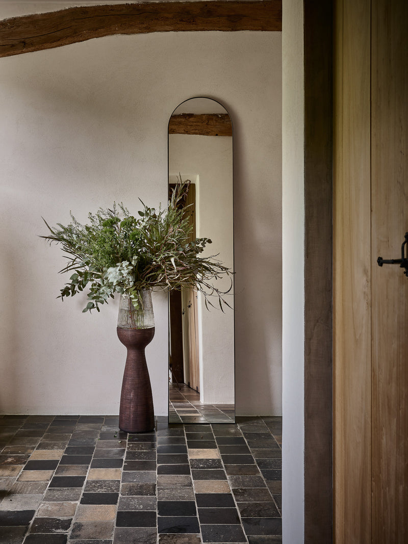 ARBRE - lantern/vase - mango wood - DIA 22 x H 82 cm - dark brown