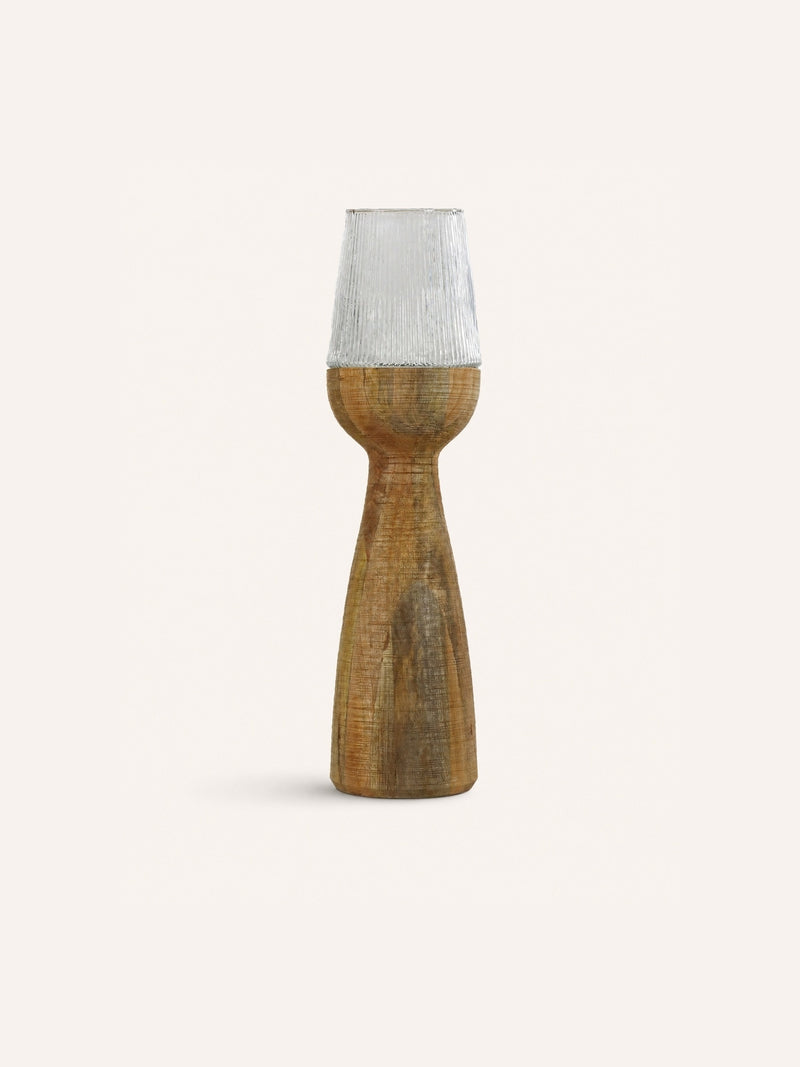 ARBRE - lantern/vase - mango wood - DIA 22 x H 82 cm - natural