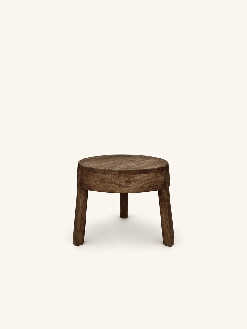 PABLO - krukje/bijzettafel - mango hout - DIA 38 x H 31 cm - bruin