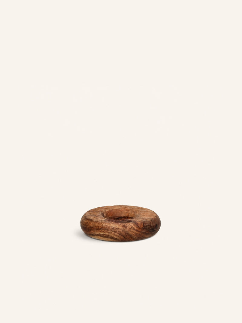 HOMMAGE - egg cup - acacia wood - DIA 10 x H 2,5 cm - walnut