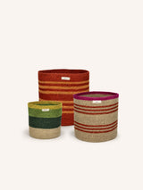 Mix – MARE - set/3 cestas - hierba marina - DIA 25 x H 25 / DIA 31 x H 31 / DIA 36 x H 35 cm - multicolor