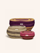 MARE - set/3 manden - zeegras - L 31/44/52 x W 22/29/36 x H 13/23/24 cm - veelkleurig
