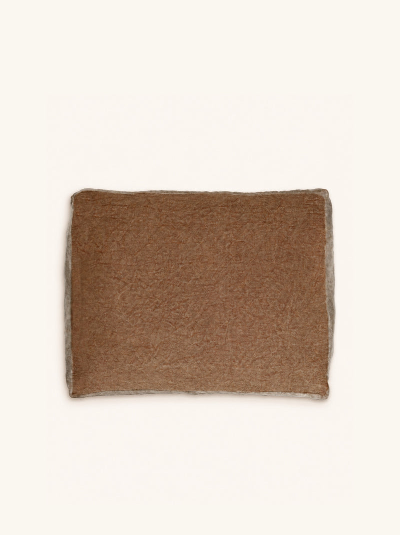 ALPHA BORDERS - cushion - linen - L 60 x W 40 cm - coffee