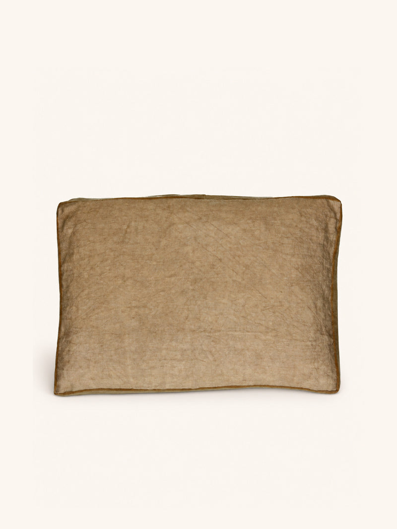 ALPHA BORDERS - cushion - linen - L 60 x W 40 cm - ochre