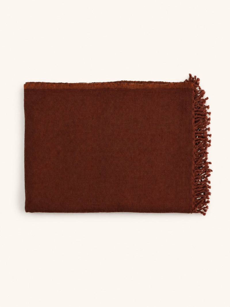 MERINO - throw - merino wool - L 220 x W 150 cm - brown