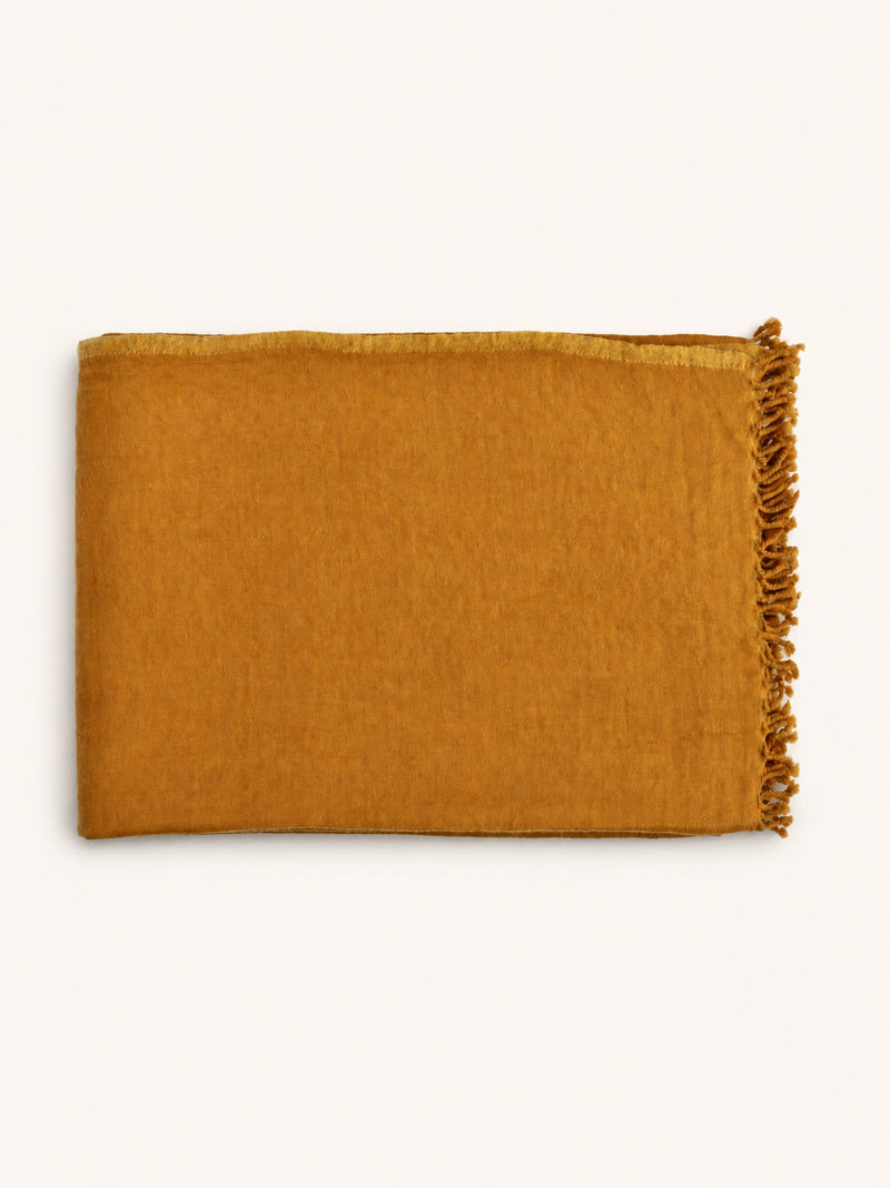 MERINO - throw - merino wool - L 220 x W 150 cm - curry