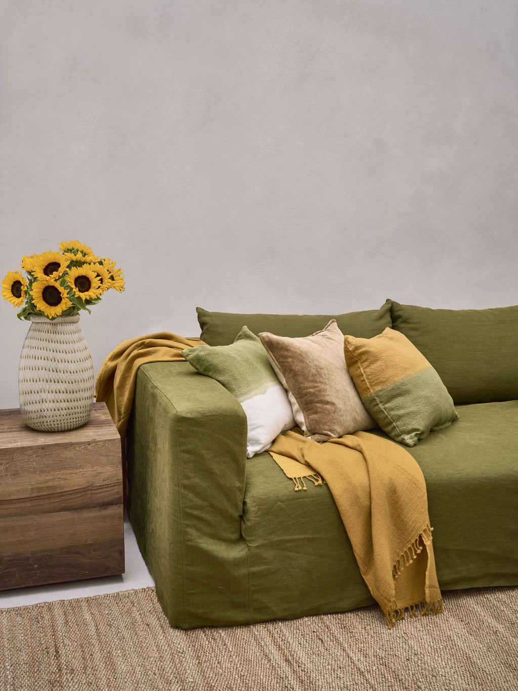 MERINO - throw - merino wool - L 220 x W 150 cm - curry