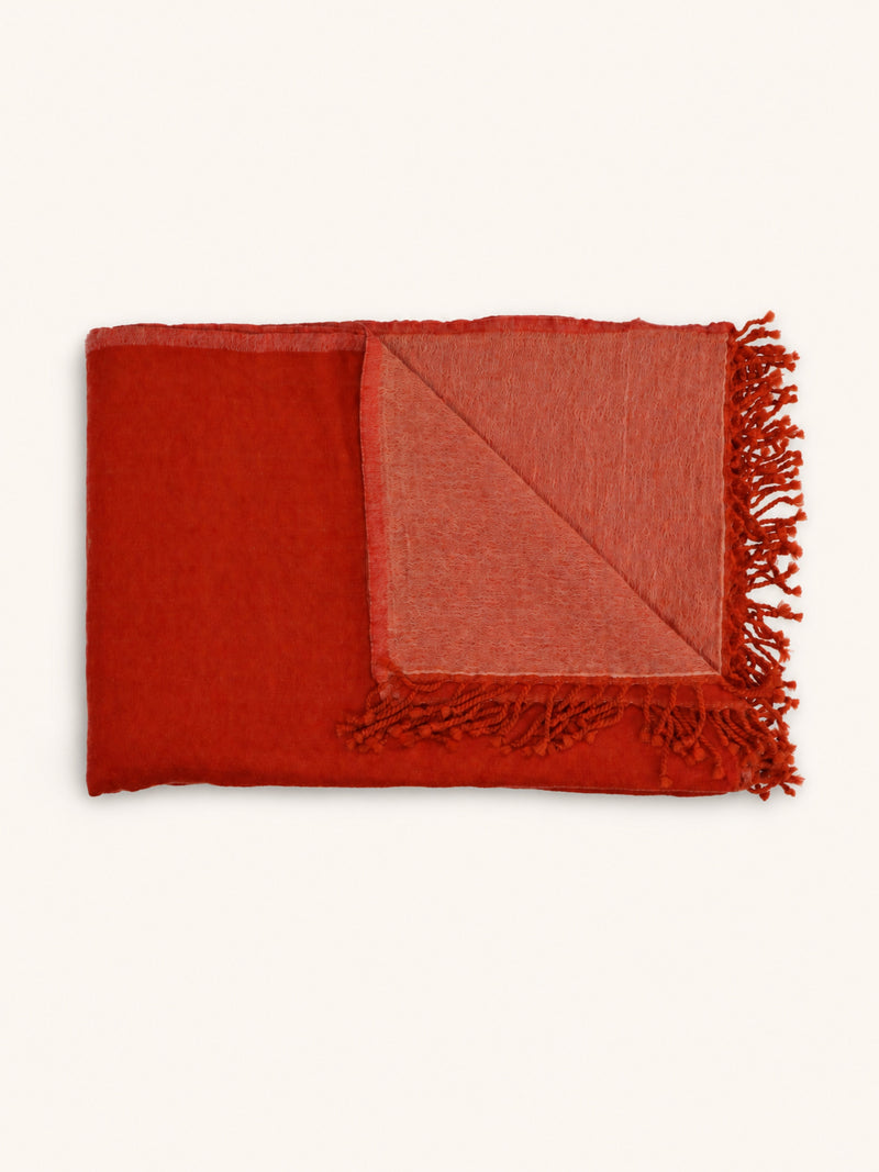 MERINO - throw - merino wool - L 220 x W 150 cm - paprika