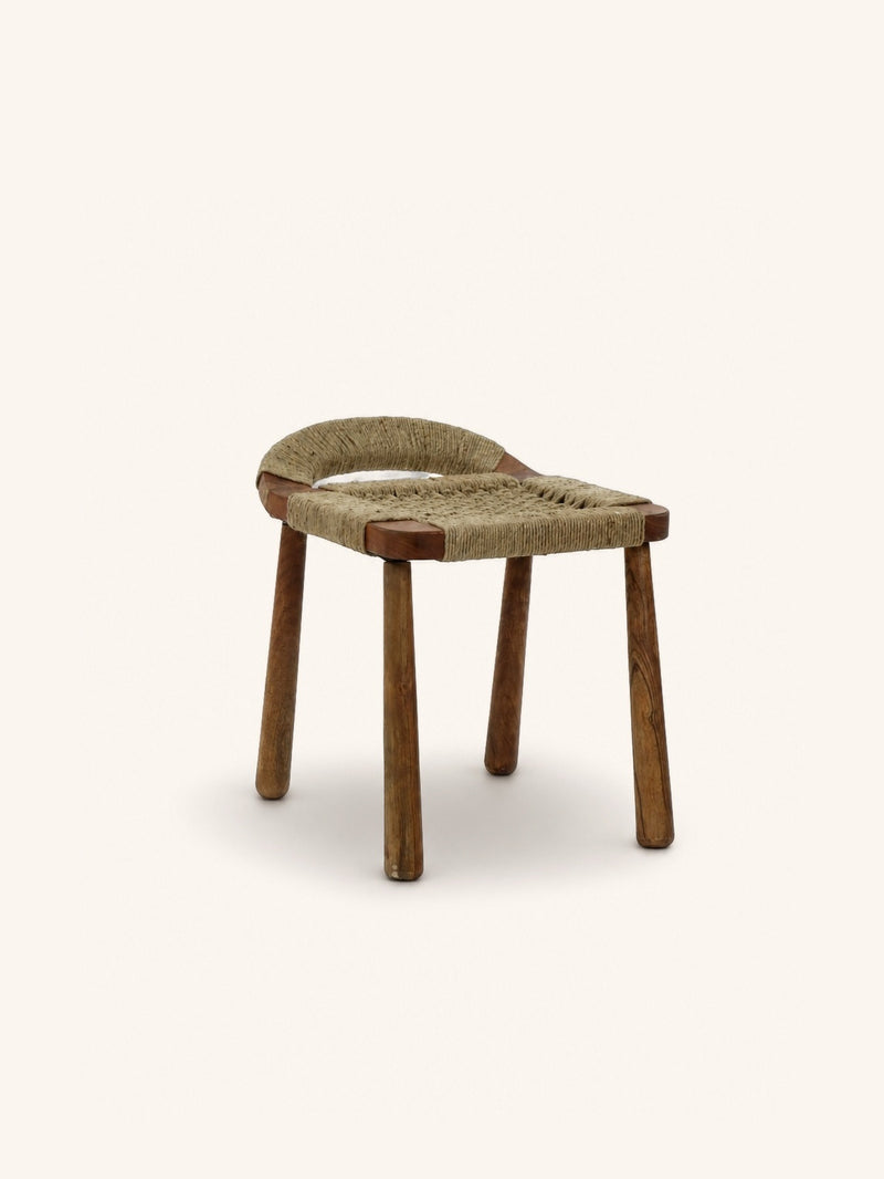 GINKGO - zitkruk - acacia hout - L 41 x w 50 x H 50 cm - walnoot