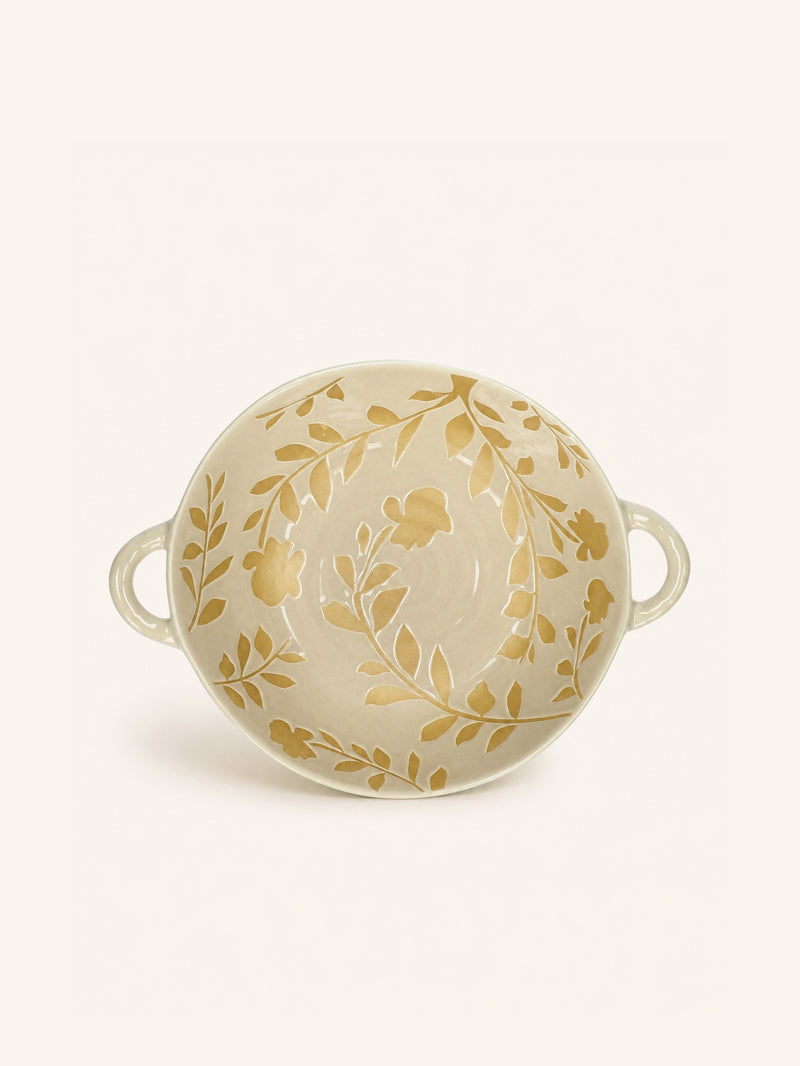 ROMANCE - saladekom - porselein - L 24,5 x W 18,5 x H 6 cm - latte