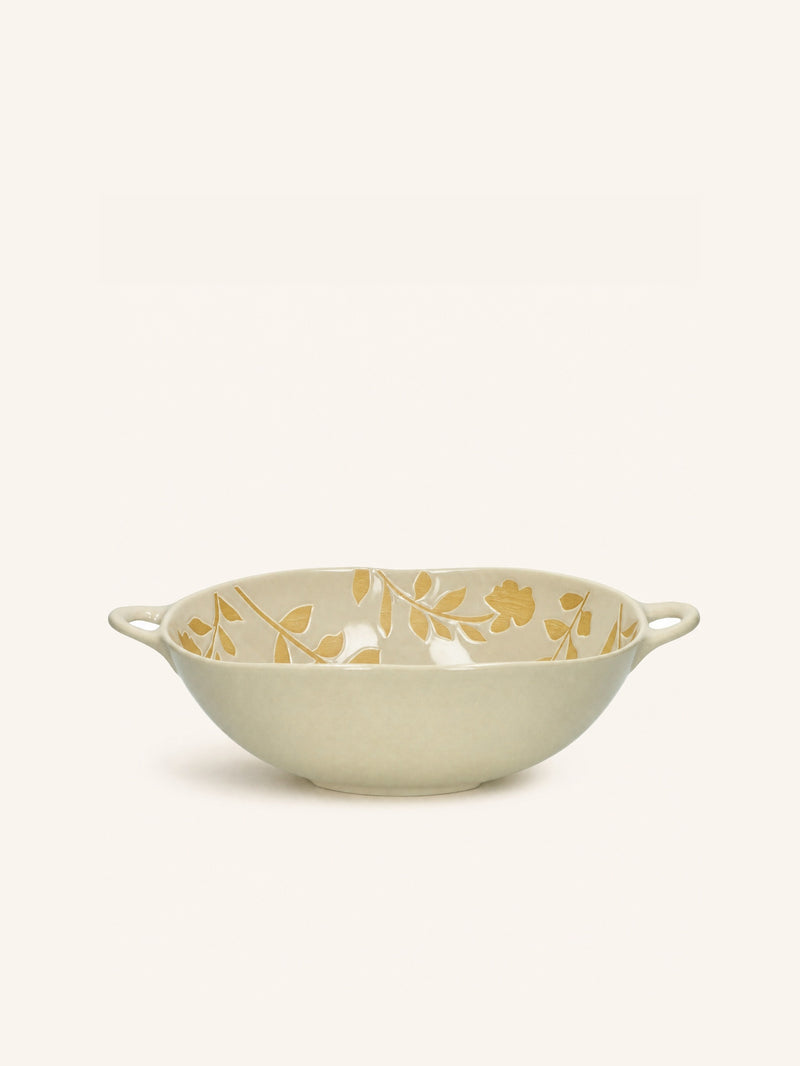 ROMANCE - serveerkom - porselein - L 31 x W 24,5 x H 7,5 cm - latte