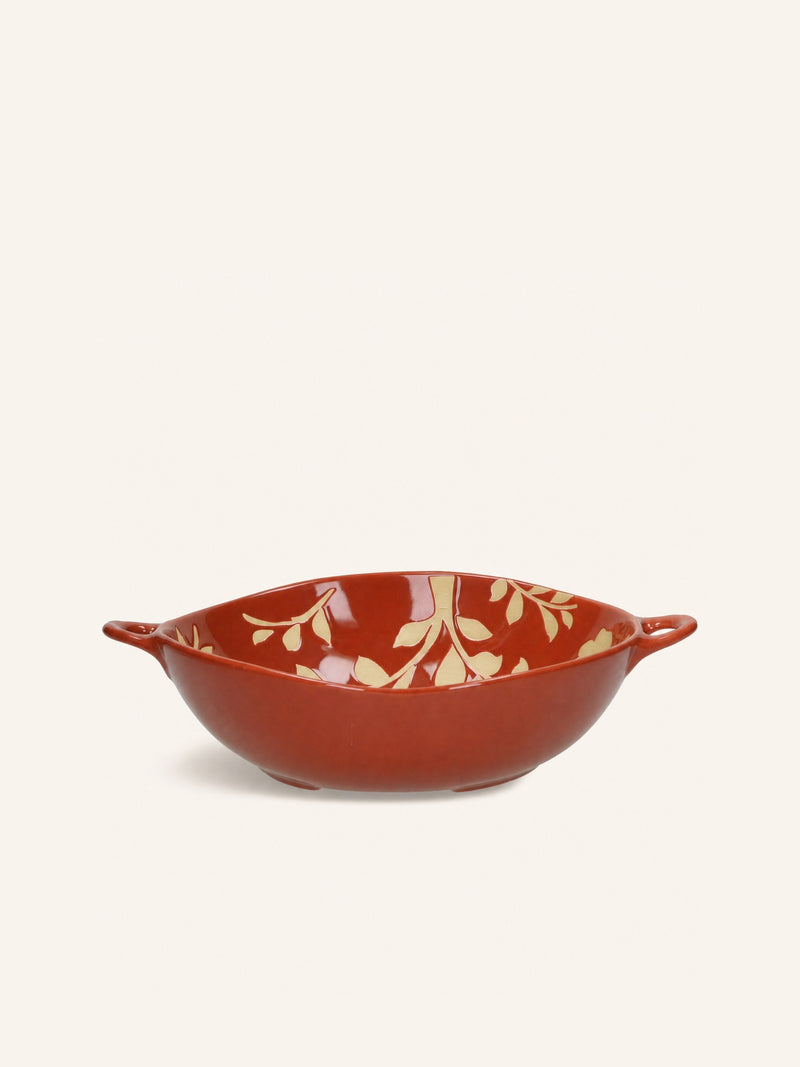 ROMANCE - serveerkom - porselein - L 31 x W 24,5 x H 7,5 cm - paprika