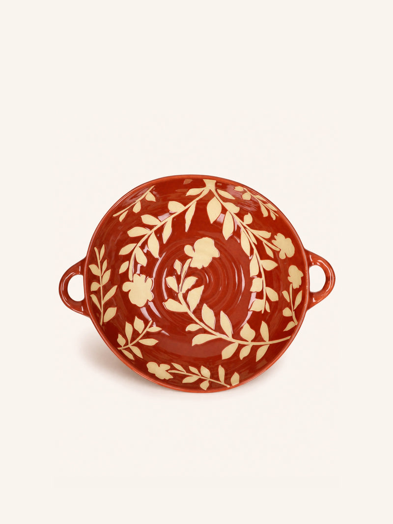ROMANCE - serveerkom - porselein - L 31 x W 24,5 x H 7,5 cm - paprika