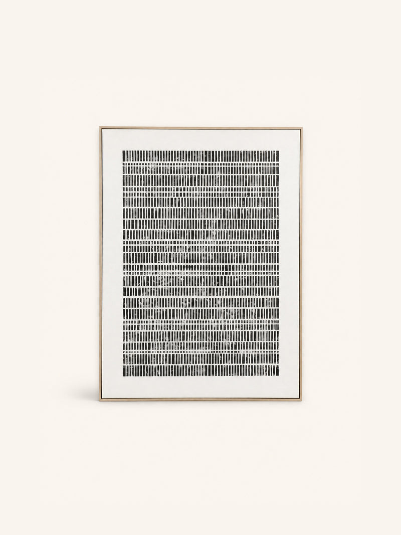BLANCHE - wanddecoratie - canvas - L 90 x W 5 x H 120 cm - zwart/wit