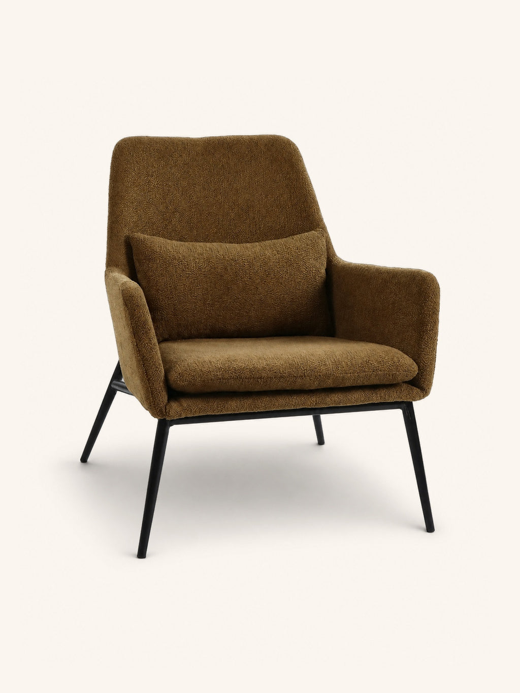 HAILEY - fauteuil lounge - tissu - L 66 x W 75 x H 77 cm - ambre foncé