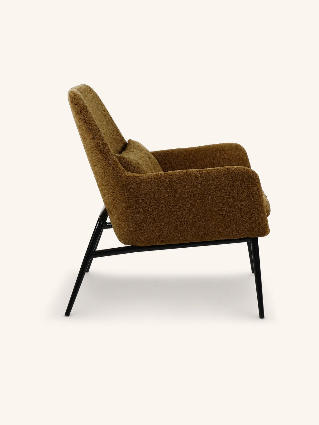HAILEY - fauteuil lounge - tissu - L 66 x W 75 x H 77 cm - ambre foncé