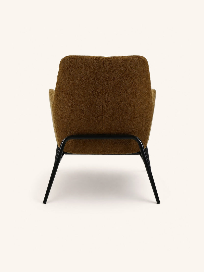 HAILEY - lounge chair - fabric - L 66 x W 75 x H 77 cm - dark amber