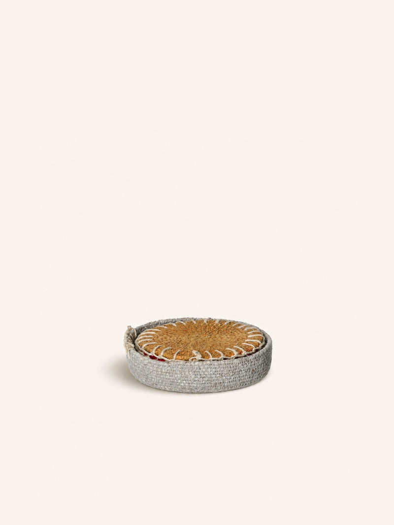 PORT LOUIS - set/4 coasters - seagrass - DIA 12 x H 3 cm - mix of colours