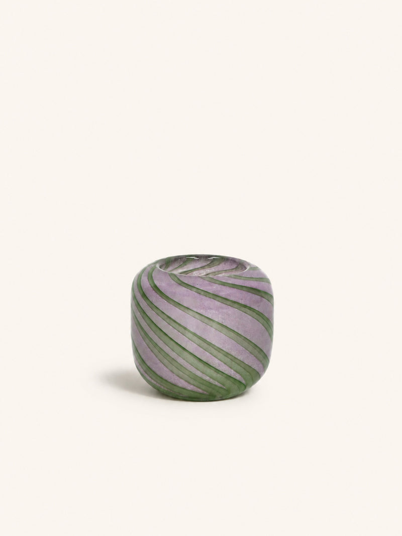 WAVES - tealight holder - glass - DIA 8,5 x H 8,5 cm - forest green