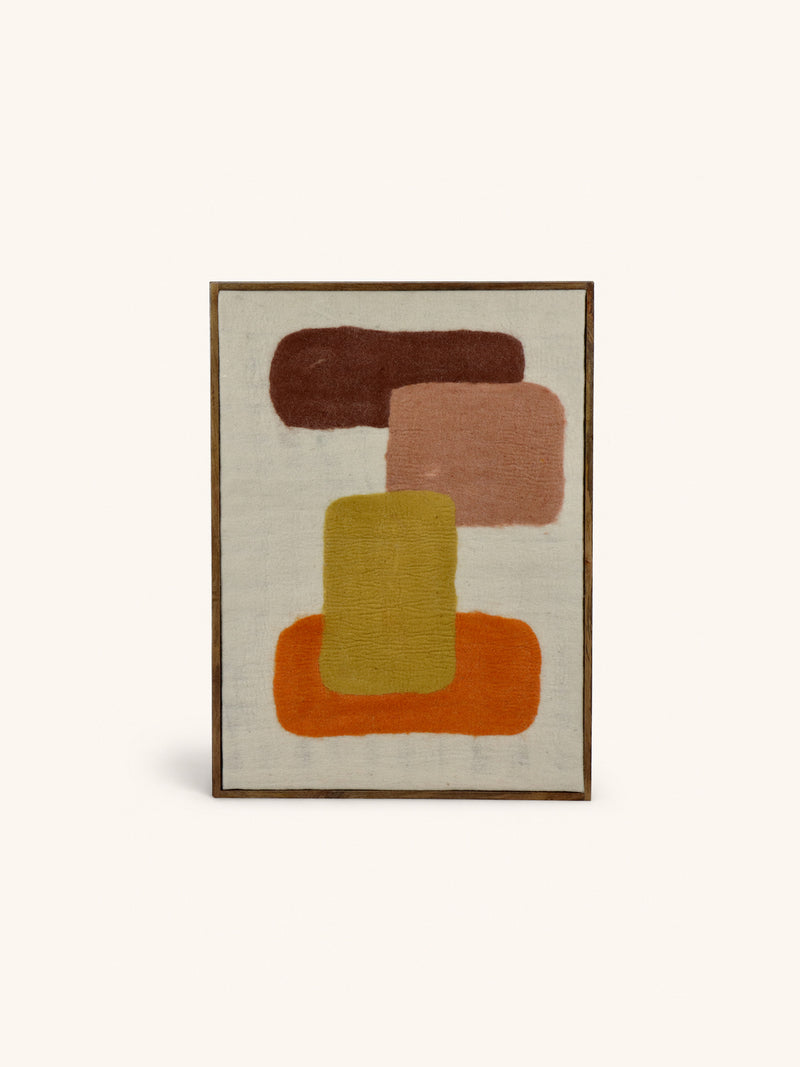 WOOLY - wall decoration - mango wood - L 107 x W 76 x H 6,5 cm - mix of colors