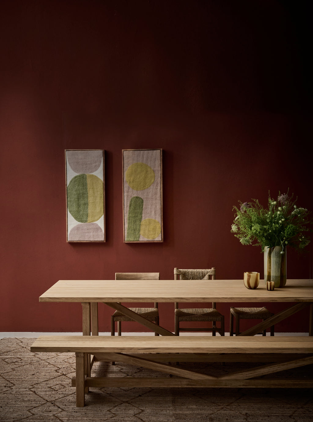 WOOLY - decorazione da parete - legno di mango - L 107 x W 46 x H 6,5 cm - mix di colori