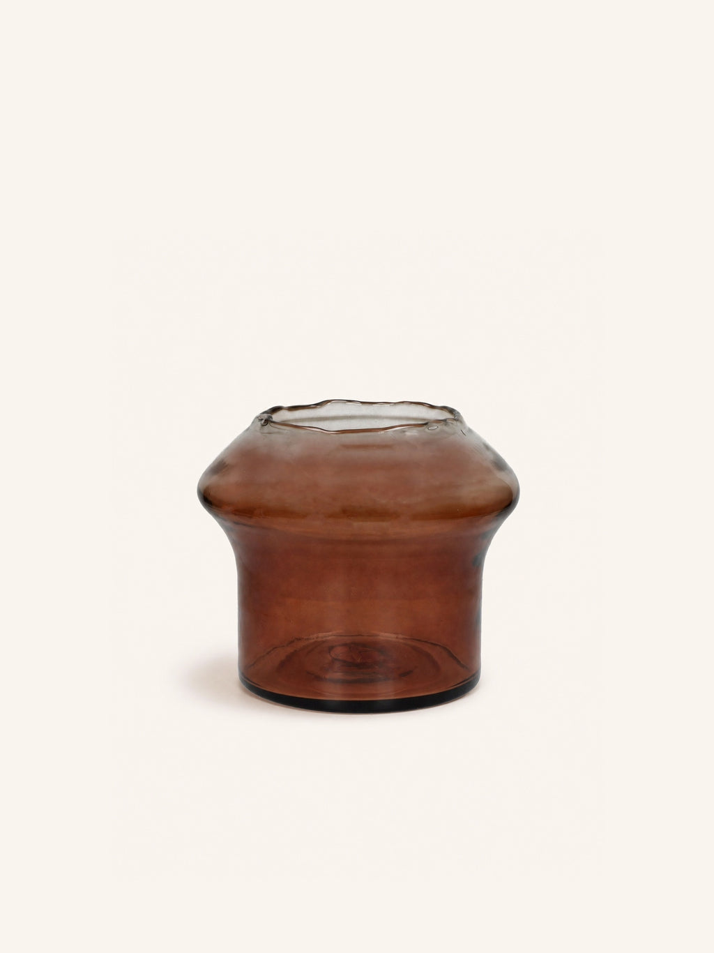 FAMIGLIA - vaso - vetro - DIA 25 x H 20 cm - ambra