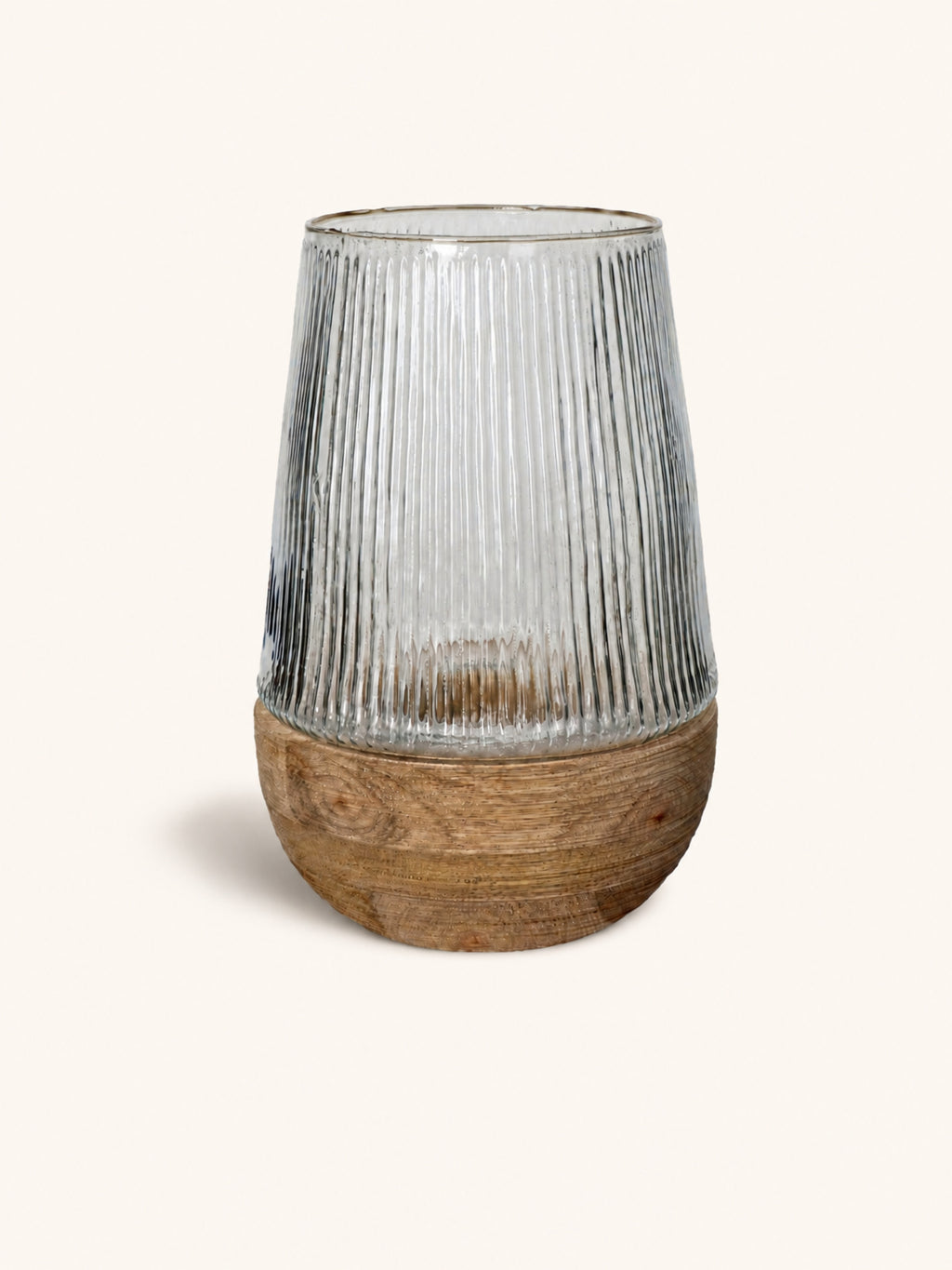 ARBRE - lantern/vase - mango wood - DIA 22 x H 33 cm - natural