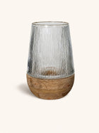 ARBRE - lantern/vase - mango wood - DIA 22 x H 33 cm - natural